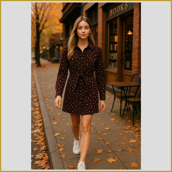 Velvet Hear - Floral Corduroy Dress – Women’s Size M - Picture 1 of 4